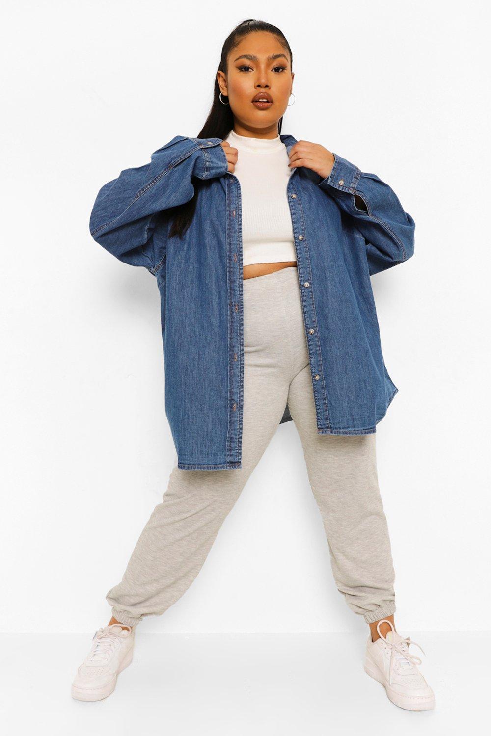 Boohoo oversized hot sale denim shirt